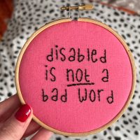 4" Disabled is Not a Bad Word Embroidery (Pink)