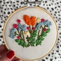 4" Spring Floral Embroidery