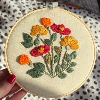 6" Poppies Embroidery