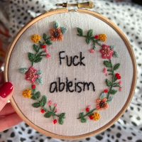 5" Fuck Ableism Embroidery